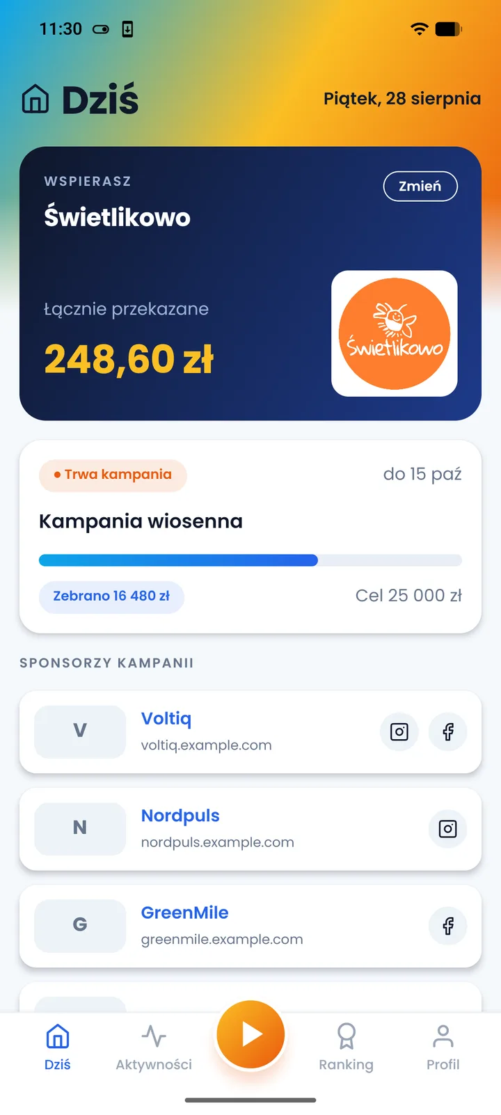 Ekran główny aplikacji Movelly